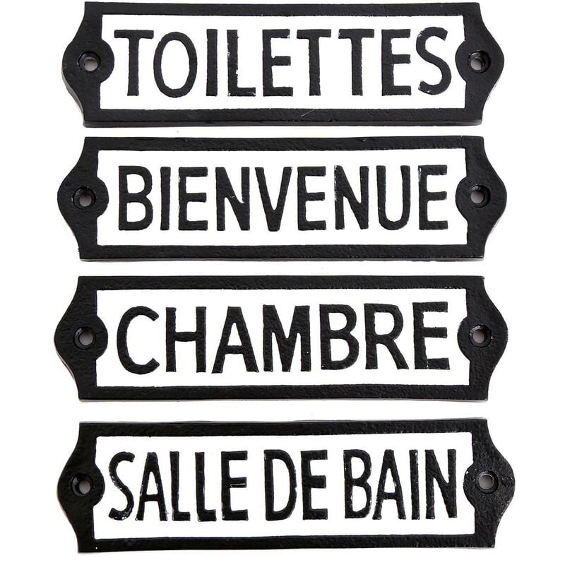 Plaque de porte en métal (lot de 4)