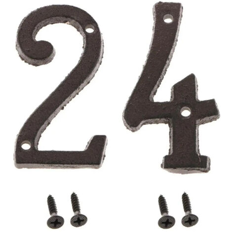 Plaque de porte en métal, nombre de chiffres, 2 unités