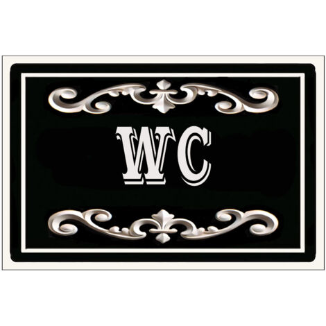 Plaque de porte en métal  WC