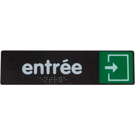 Plaque de porte Entrée - Braille - 170x45mm - 4038896