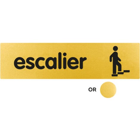 Plaque de porte Escalier - Classique or 170x45mm - 4490519