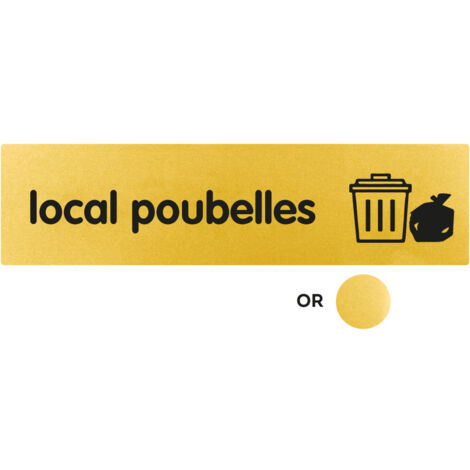 Plaque de porte Local poubelles - Classique or 170x45mm - 4490809