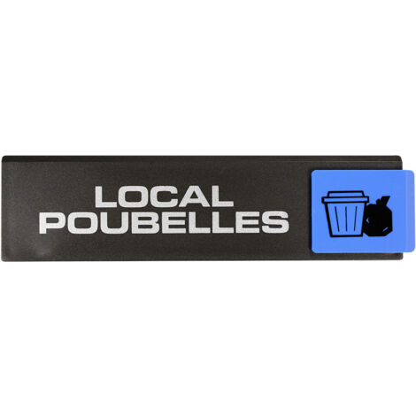 Plaque de porte Local poubelles - Europe design 175x45mm - 4260501