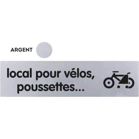 Plaque de porte Local pour vélos et poussettes- Classique argent 170x45mm - 4320816