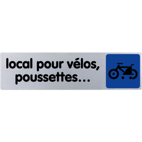 Plaque de porte Local pour vélos et poussettes- couleur 170x45mm - 4033266