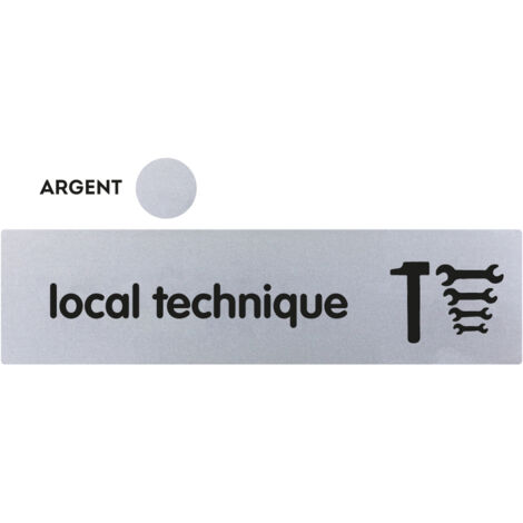 Plaque de porte Local technique - Classique argent 170x45mm - 4320823