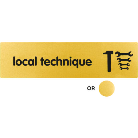 Plaque de porte Local technique - Classique or 170x45mm - 4490823