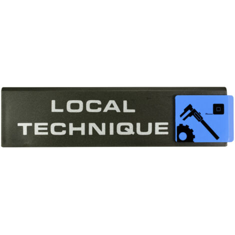 Plaque de porte Local technique - Europe design 175x45mm - 4260846