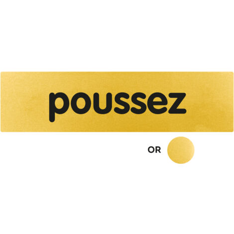Plaque de porte Poussez (horizontal) - Classique or 170x45mm - 4491585