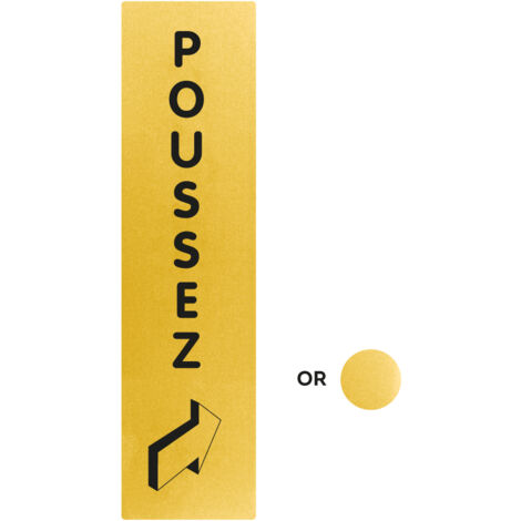 Plaque de porte Poussez vertical - Classique or 170x45mm - 4491349