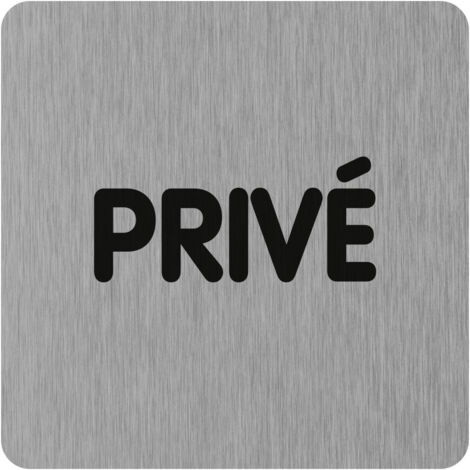 Plaque de porte Privé - Aluminium brosse 100x100mm - 4384221