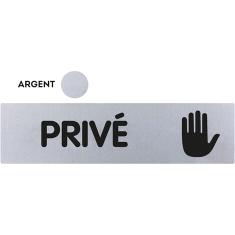 Plaque de porte Privé - Classique argent 170x45mm - 4320953