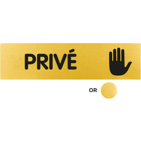 Plaque de porte Privé - Classique or 170x45mm - 4490953