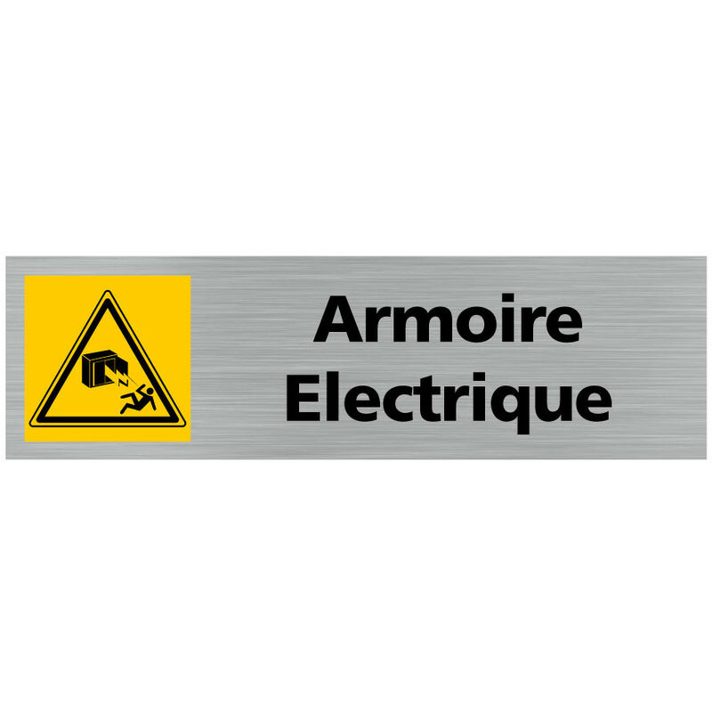 Signaletique.biz France - Pictogramme Armoire Electrique (Q0201).- Adhésif aspect aluminium brossé -