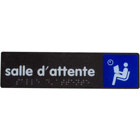 Plaque de porte Salle d'attente - Braille - 170x45mm - 4038889