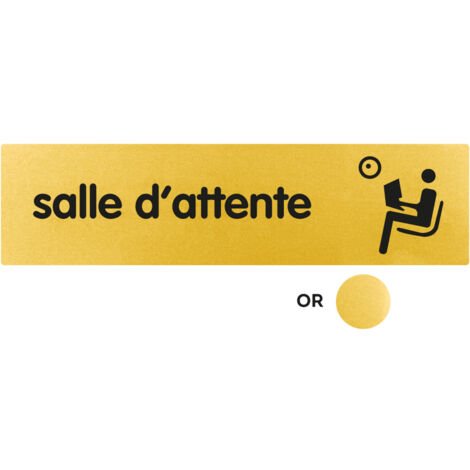 Plaque de porte Salle d'attente - Classique or 170x45mm - 4491004