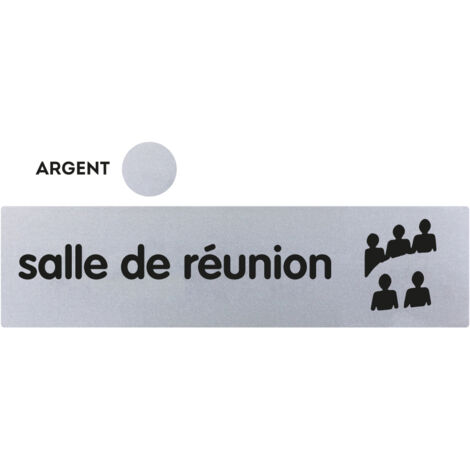 Plaque de porte Salle de réunion - Classique argent 170x45mm - 4321011
