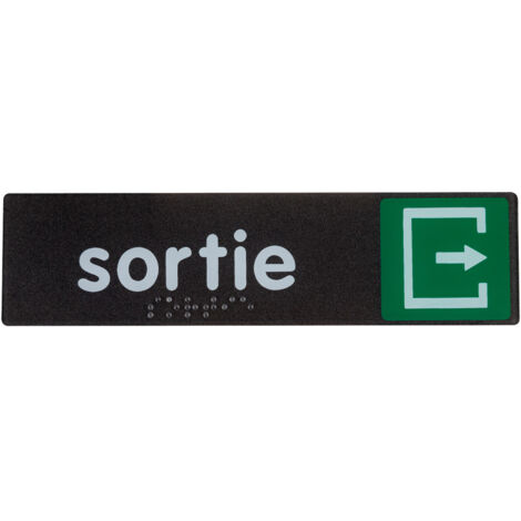 Plaque de porte Sortie - Braille - 170x45mm - 4038902