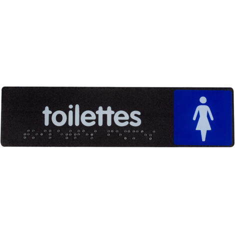Plaque de porte Toilettes femmes - Braille - 170x45mm - 4038865