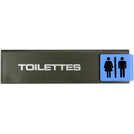 Plaque de porte Toilettes H/F - Europe design 175x45mm - 4260778