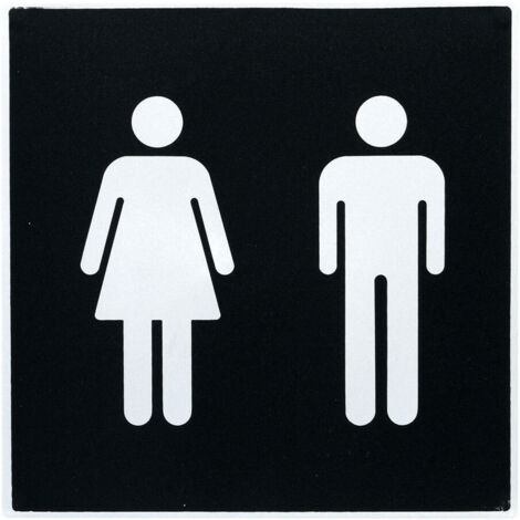 Plaque de porte Toilettes H/F - Europe design 200x200mm - 4280233