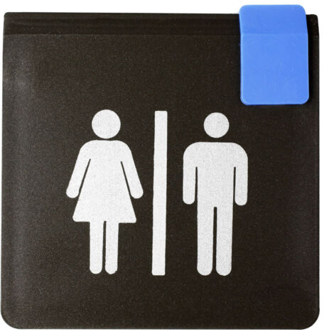 Plaque de porte Toilettes H/F - Europe design 95x95mm - 4270074