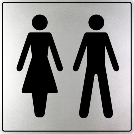 Plaque de porte Toilettes H/F - Gamme Iso 7001 200x200mm - 4380018