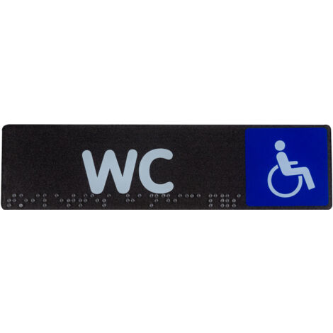 Plaque de porte Toilettes handicapés - Braille - 170x45mm - 4038841