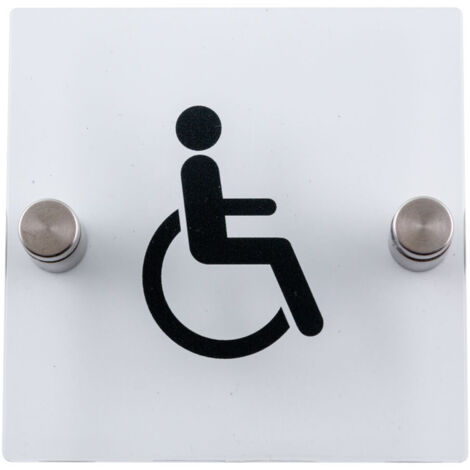 Plaque de porte transparente - Toilettes PMR - 4386065