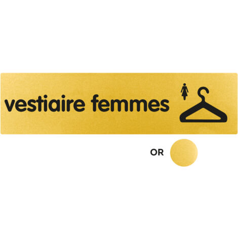 Plaque de porte Vestiaire femmes - Classique or 170x45mm - 4491264