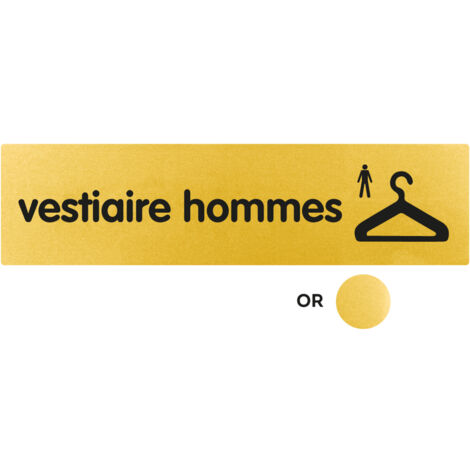 Plaque de porte Vestiaire hommes - Classique or 170x45mm - 4491271