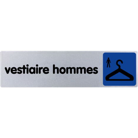 Plaque de porte Vestiaire hommes - couleur 170x45mm - 4033723