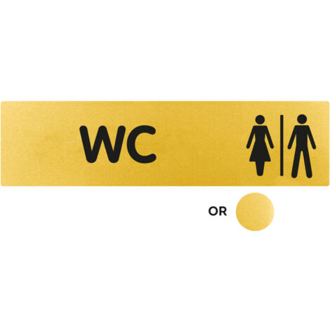 Plaque de porte WC - Classique or 170x45mm - 4491301