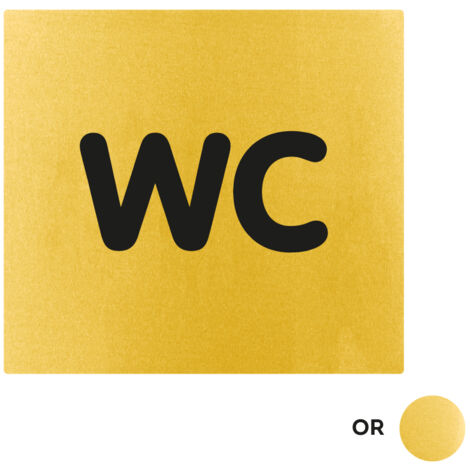 Plaque de porte WC - Classique or 90x90mm - 4500294