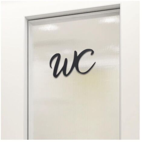 Plaque de Porte Wc Deco,Signaletique Toilettes Noir,Autocollante Wc Stickers,Plaque de Porte Maison,Plaques de Toilette,Decoration Autocollante pour Toilette,Autoadhésive Toilettes pour Bain