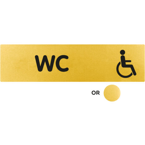 Plaque de porte WC handicapés - Classique or 170x45mm - 4491240
