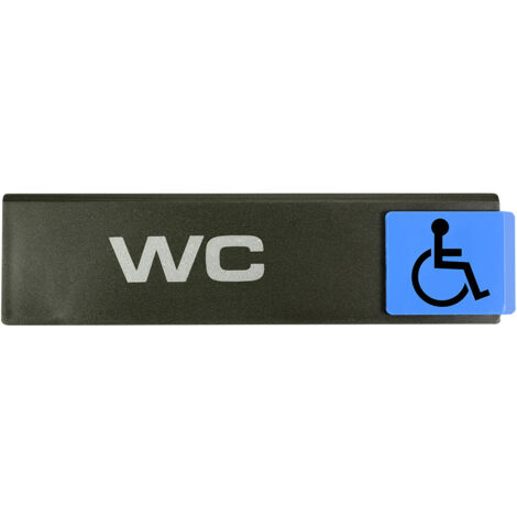 Plaque de porte WC handicapés - Europe design 175x45mm - 4260815