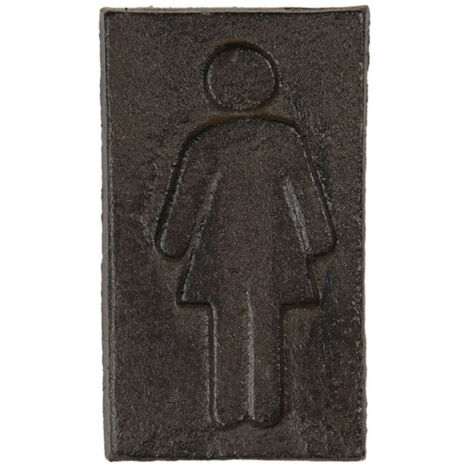 Plaque de porte WC signalétique femmes en métal marron 6x11cm