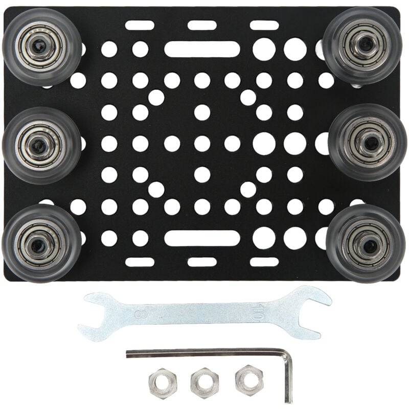 Plaque de portique en aluminium anodisé noir pour imprimante 3D avec poulie de 0,8 à 3,1 pouces, poulie transparente