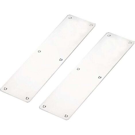 Plaque de Poussée de Doigt de Porte, 2 x Plaque de Doigt de Porte Coupe-feu, Plaque de Poussée 300 x 80mm Acier Inoxydable Brossé Kickplate Protection de Porte/Porte Inférieure avec Vis, Coin Carré