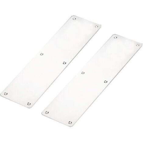 Plaque de Poussée de Doigt de Porte, 2 x Plaque de Doigt de Porte Coupe-feu, Plaque de Poussée 300 x 80mm Acier Inoxydable Brossé Kickplate Protection de Porte/Porte Inférieure avec Vis, Coin Carré