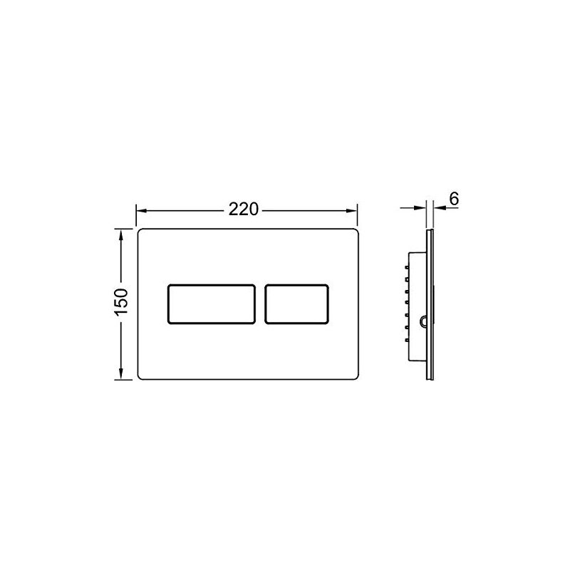 Tece - Plaque de poussée wc solid, en acier inoxydable, pour la