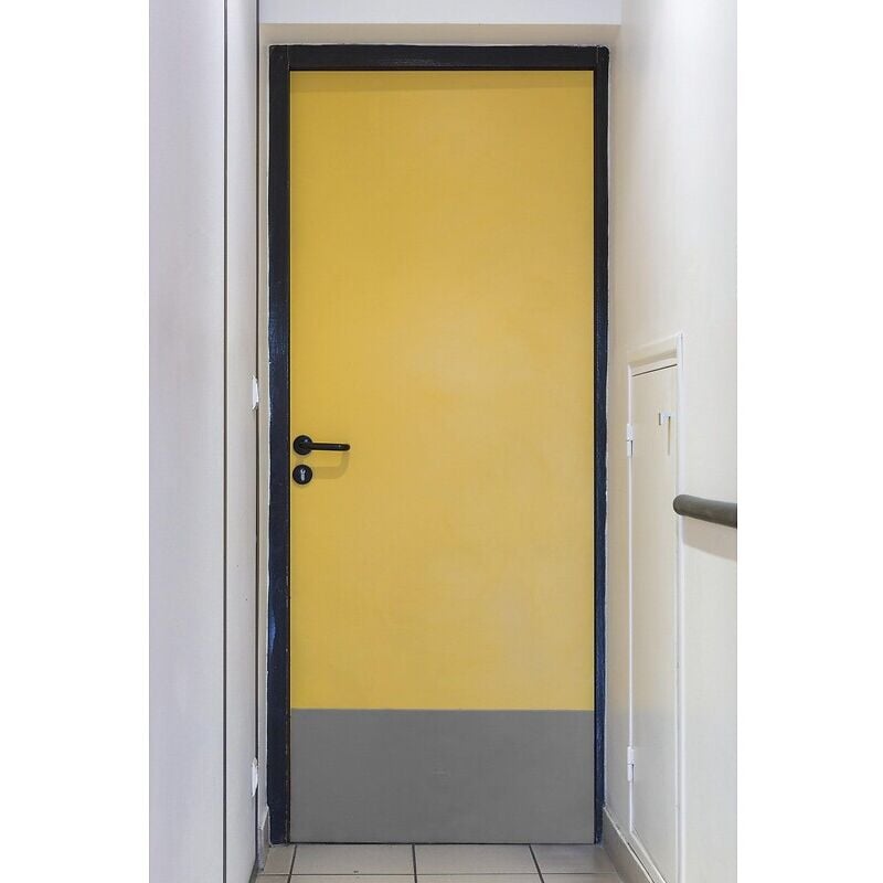 Plaque de protection de bas de porte adhésive, 830 x 350 mm finition gris Wattelez