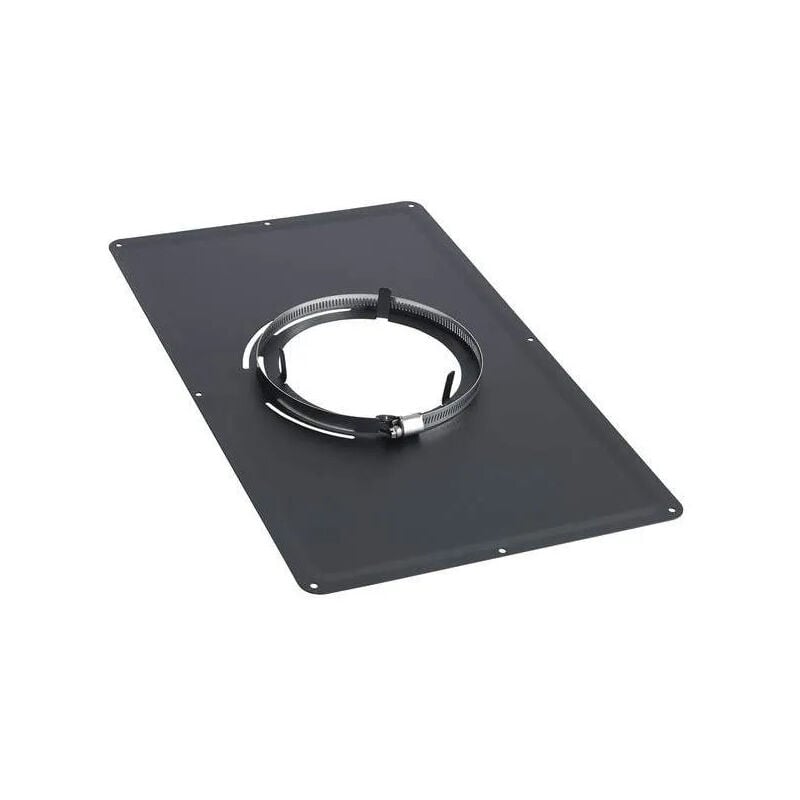 Plaque de propreté inox noir 30x50, diamètre 155