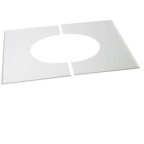 Plaque de propreté pour plaque PDSE pour poêles à pellets - Plaque de propreté pour plaque PDSE pour plafond rampant de 10% à 40% - 80 PGI - Blanc Mat - Blanc