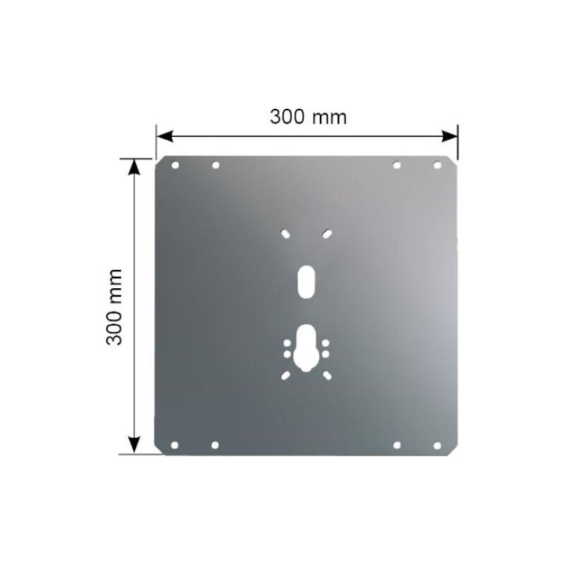 Plaque de protection acier 30x30 cm de serrure 4 points pour porte basculante Argent 300 300