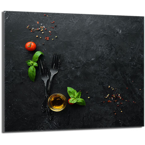 Plaque de protection de poêle en verre 60x52 Ardoise