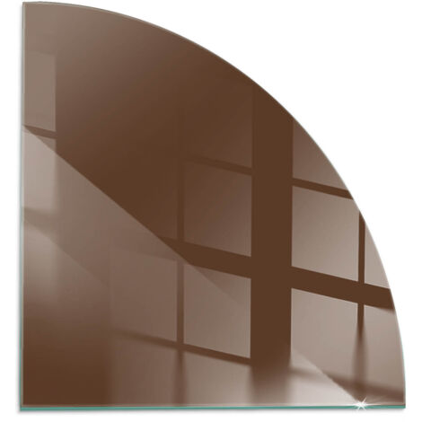 Plaque de protection de sol en verre trempé pour cheminée et poêle à bois pare-feu contre les étincelles Couleur Marron 1/4 100x100 cm