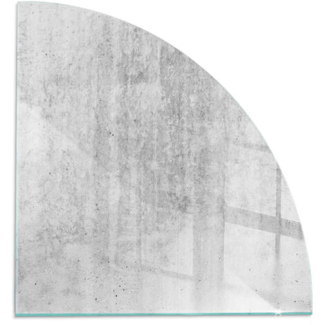 Plaque de protection de sol en verre trempé pour cheminée et poêle à bois pare-feu contre les étincelles Texture béton brut 1/4 100x100 cm