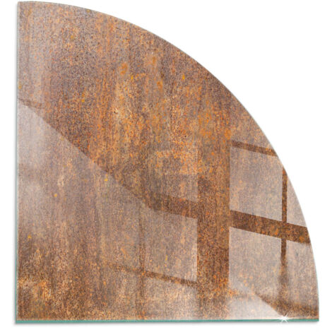 Plaque de protection de sol en verre trempé pour cheminée et poêle à bois pare-feu contre les étincelles Texture rouillée sur métal 1/4 100x100 cm